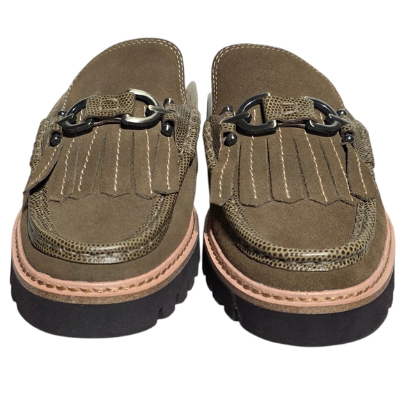 NWOT DONALD PLINER KILTIE FRINGE LOAFER MULE LEATHER SLIP ON SZ 10 - Picture 5 of 10